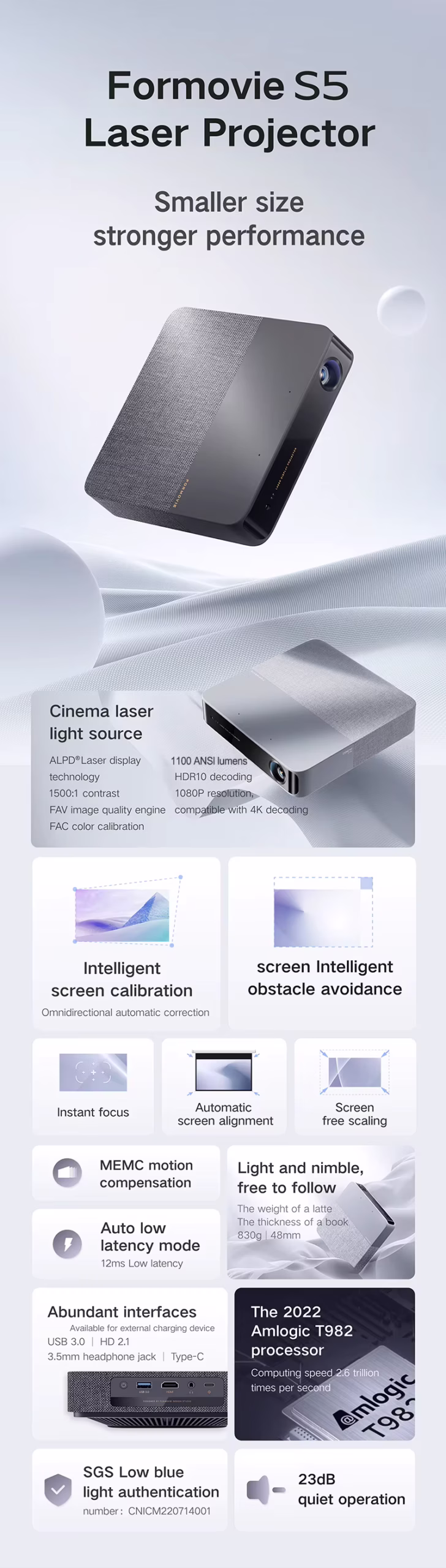 4K ALPD Laser Projector Full HD 1100 ANSI Lumens 3d Projector - Image 4